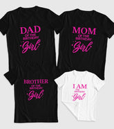 Dad, Mom, Brother and Birthday Girl Unisex Half Sleeve T-Shirts (Pack of 4)